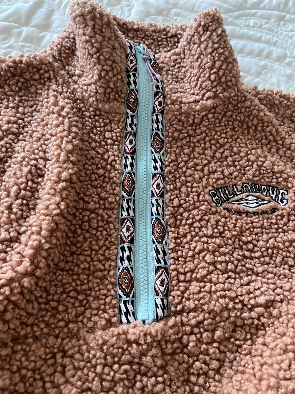 Billabong Adventure Division Horizon Sweatshirt Tan Sherpa Half-Zip size M - Picture 5 of 13